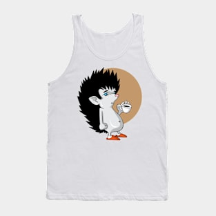 hedgehog drinks coffee Tank Top